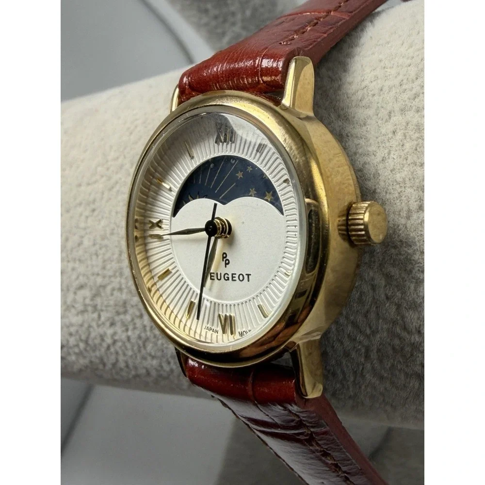 Peugeot Moon Phase 3069 New Battery Ladies Watch 27MM 7.25